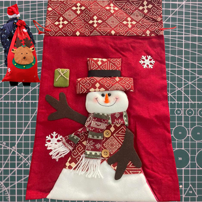 VbusiC3 Christmas Supper Big Drawstring Gift Bag
